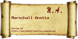 Marschall Anetta névjegykártya